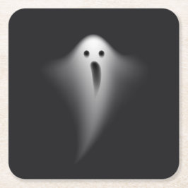 Cute Black Ghost スクエアペーパーコースター