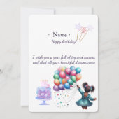 Cute Black Girl Personalized Birthday Card | Afro  サンキューカード (正面)