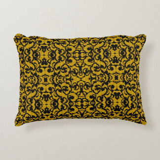 Cute black golden seamless floral patterns アクセントクッション