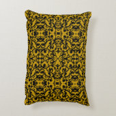 Cute black golden seamless floral patterns アクセントクッション (裏面(縦))