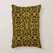 Cute black golden seamless floral patterns アクセントクッション (正面(垂直))