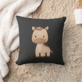 Cute Black Horse  クッション (ブランケット)