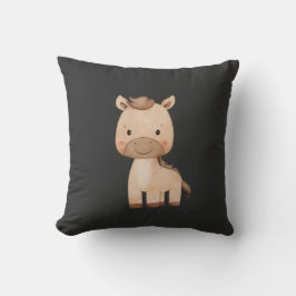 Cute Black Horse  クッション