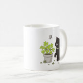 Cute Black Kitten Cozy Nature Cat Illustration Mug コーヒーマグカップ (正面右)
