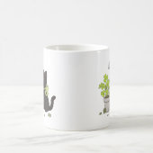 Cute Black Kitten Cozy Nature Cat Illustration Mug コーヒーマグカップ (中央)
