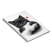 Cute Black Kitten Love Bite Notebook ノートブック (右側)