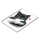 Cute Black Kitten Love Bite Notebook ノートブック (左側)