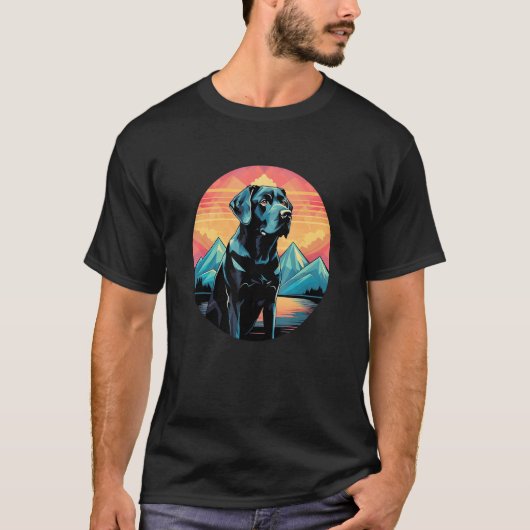 Cute Black Lab Black Labrador Retriever Puppy Dog  Tシャツ (正面)