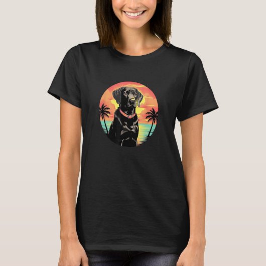 Cute Black Lab Black Labrador Retriever Puppy Dog Tシャツ (正面)