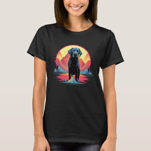 Cute Black Lab Black Labrador Retriever Puppy Dog  Tシャツ (正面)
