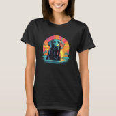 Cute Black Lab Black Labrador Retriever Puppy Dog  Tシャツ (正面)