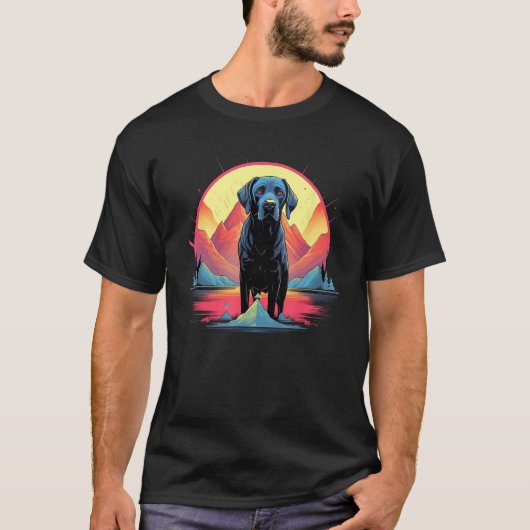 Cute Black Lab Black Labrador Retriever Puppy Dog  Tシャツ (正面)