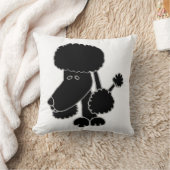 Cute Black Poodle Face Puppy Dog Design クッション (ブランケット)