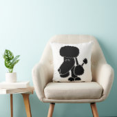 Cute Black Poodle Face Puppy Dog Design クッション (椅子)