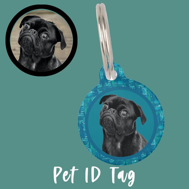 Cute Black Pug Face Charm | Unique Custom Dog Love ペット　ネームタグ (クリエイターアップロード済み)