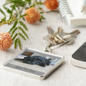 Cute Black Pug Puppy Keychain キーホルダー (側面)