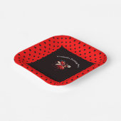 Cute Black & Red Ladybug Fairy Birthday Party  ペーパープレート (傾斜あり)