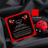 Cute Black/Red Ladybug Fairy Birthday Party 招待状