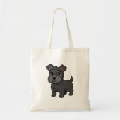 Cute Black Scottish Terrier Dog トートバッグ (正面)