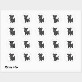 Cute Black Scottish Terrier Dog ラウンドシール (シート)