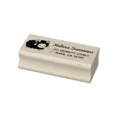 Cute Black Sheep Ram Return Address ラバースタンプ (スタンプ)