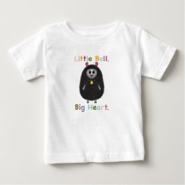 Cute Black Sheep with Bell – Little Bell Big Heart ベビーTシャツ
