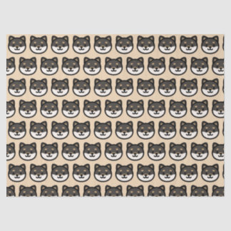 Cute black Shiba Inu Dog Face 薄葉紙