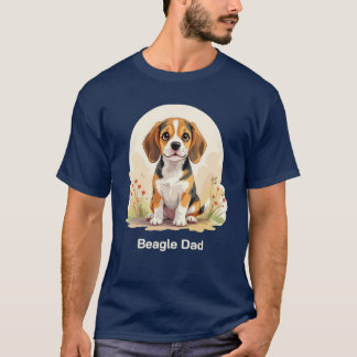 Cute Black & Tan Beagle Puppy Beagle Dad Tシャツ