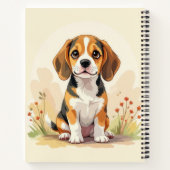 Cute Black Tan & White Tricolor Beagle Puppy ノートブック (裏面)