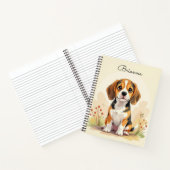 Cute Black Tan & White Tricolor Beagle Puppy ノートブック (内部)