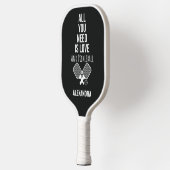 Cute Black Typography Modern ピックルボールラケット (左)