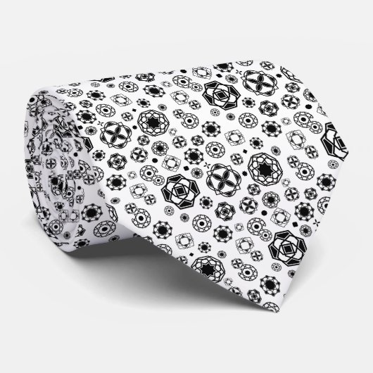 Cute black white arabesque decorative pattern ネクタイ (ロール)