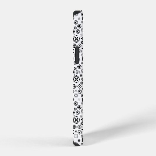 Cute black white arabesque decorative pattern iPhoneケース (右側面)