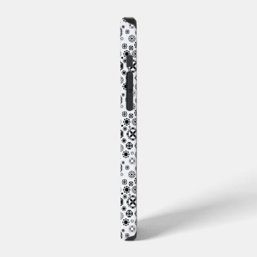 Cute black white arabesque decorative pattern iPhoneケース (左側面)
