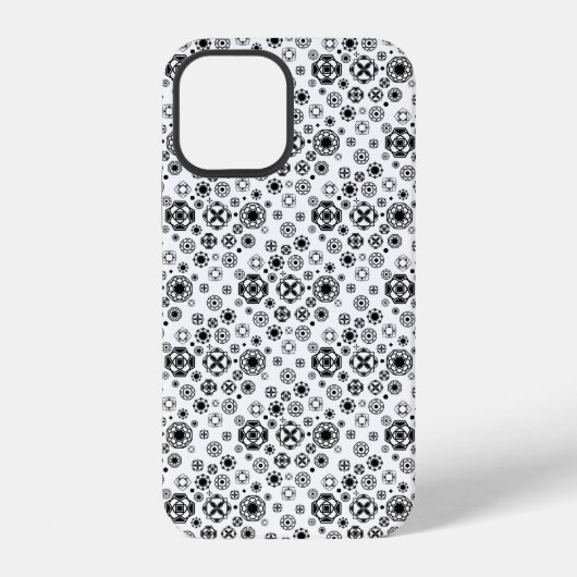 Cute black white arabesque decorative pattern iPhoneケース (裏面)