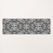 Cute black white hearts love background design lon ヨガマット (裏面(横))