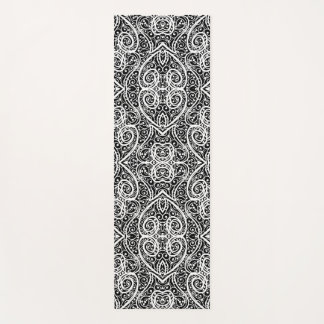 Cute black white hearts love background design lon ヨガマット