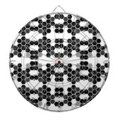 Cute black white hex data patterns ダーツボード (正面)
