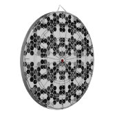 Cute black white hex data patterns ダーツボード (正面左)