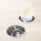 Cute Black & White Puppy – Dog Lover Coasters コースター (側面)