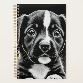 Cute Black & White Puppy – Dog Lover Planner プランナー手帳
