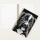 Cute Black & White Puppy – Dog Lover Planner プランナー手帳 (ディスプレー)