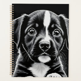 Cute Black & White Puppy – Dog Lover Planner プランナー手帳