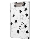 Cute Black & White Stars Clipboard  クリップボード (左)