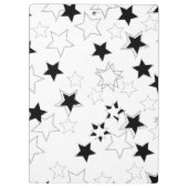 Cute Black & White Stars Clipboard  クリップボード (裏面)