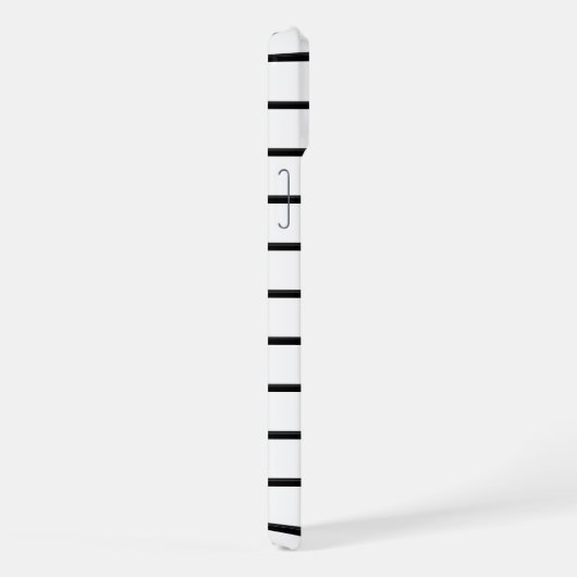 Cute black white stripes iPhoneケース (右側面)