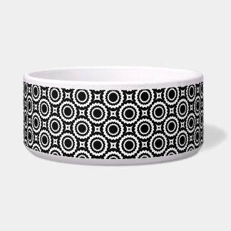 Cute black white zigzag circles pattern ボウル