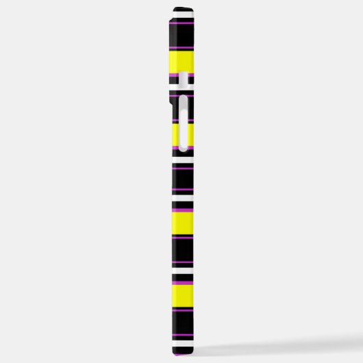 Cute black yellow stripes iPhoneケース (左側面)