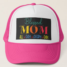 Cute Blessed MOM All Day Every Day Colorful キャップ