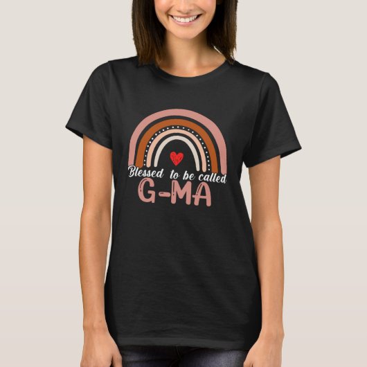 Cute Blessed To Be Called G Ma Rainbow Women Mothe Tシャツ (正面)